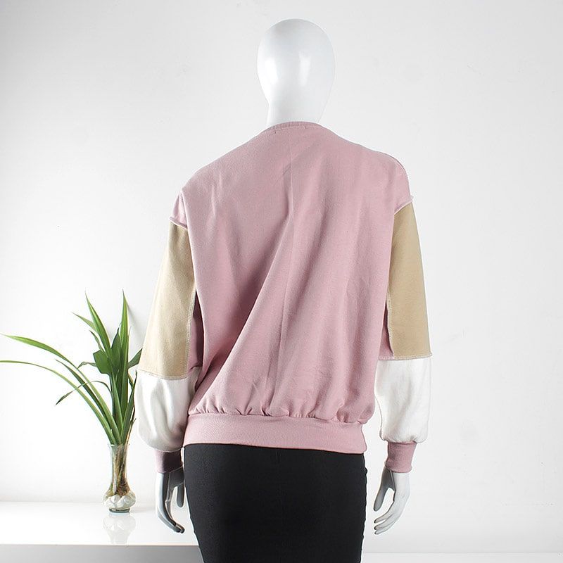 Polera Coreana Rosa Beige y Blanco TIENDA ESTILO.pe