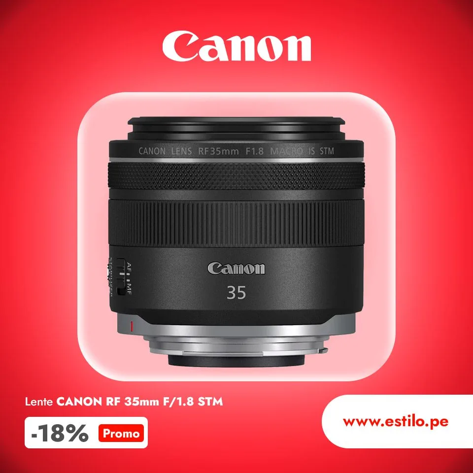 LENTE CANON RF 35mm F/1.8 STM, FULL FRAME, MIRRORLESS Fotografía Lentes Canon Lentes RF