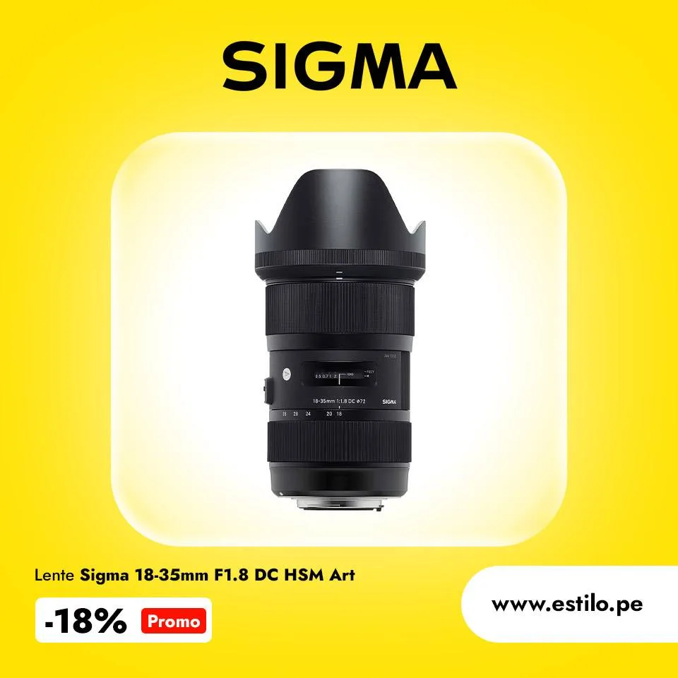 LENTE SIGMA 18-35mm F1.8 DC HSM Art, APS-C Fotografía Lentes Sigma Lentes Zoom
