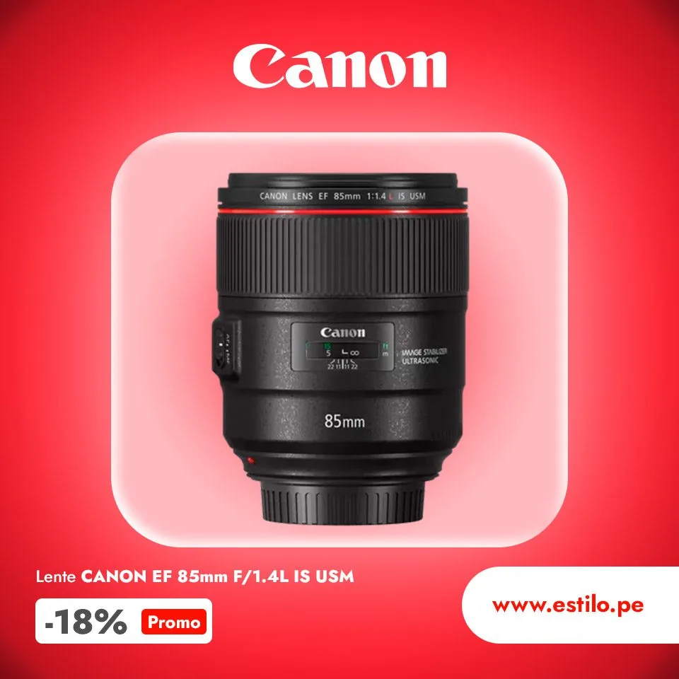 LENTE CANON EF 85mm F/1.4L IS USM, LARGA APERTURA Fotografía Lentes Canon Lentes EF