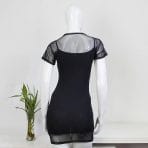 VESTIDO Y TUL MANGA CORTA NEGRO Moda Mujer Moda Coreana Mallas y Tul