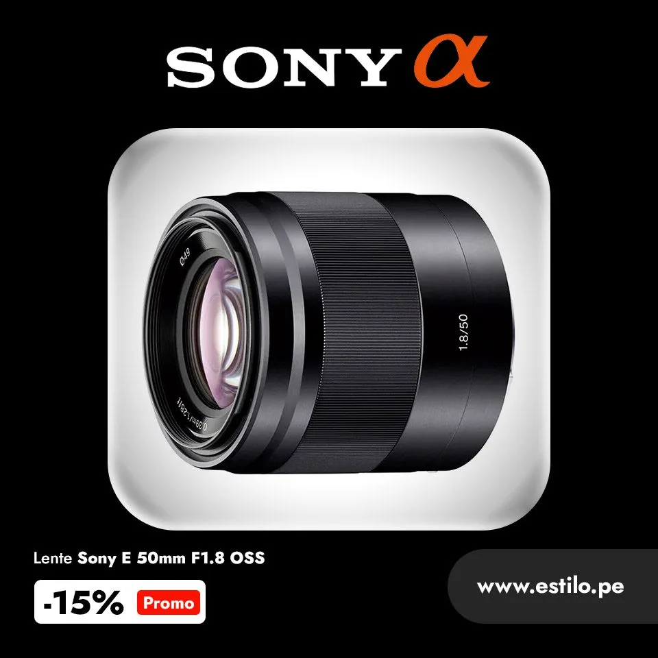 LENTE SONY E 50mm F1.8 OSS, APS-C – SEL50F18 Fotografía Lentes Sony Lentes APS-C