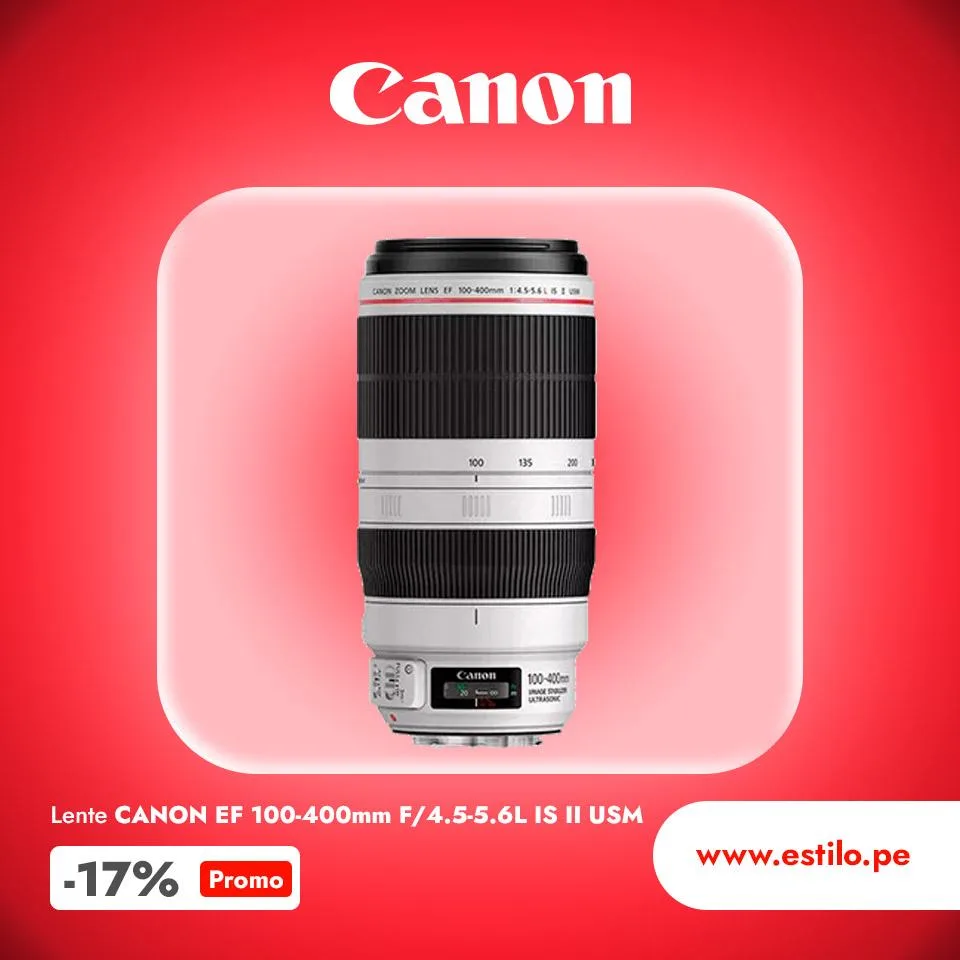 LENTE CANON EF 100-400mm F/4.5-5.6L IS II USM, FULL FRAME Fotografía Lentes Canon Lentes EF