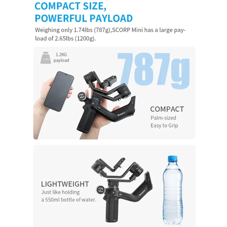 FEIYUTECH SCORP MINI 1 – ESTABILIZADOR TODO EN UNO – NEGRO Fotografía Gimbal FeiyuTech