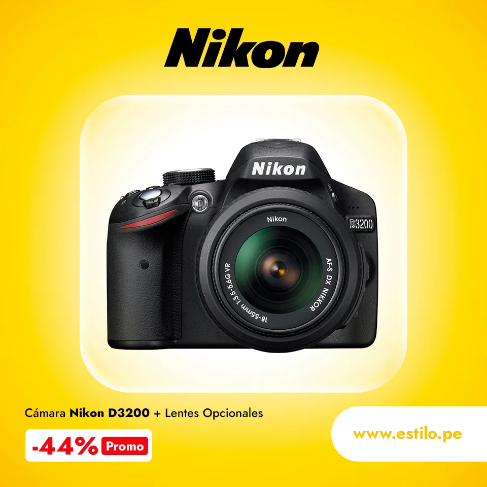 CÁMARA NIKON D3200 DSLR, KIT + LENTES OPCIONALES + ACCESORIOS - Imagen 3